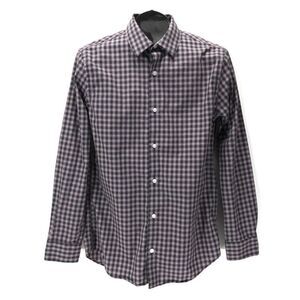 Fairlane & Sons Slim Fit Long Sleeve Shirt Men's Small Plaid Cotton Casual